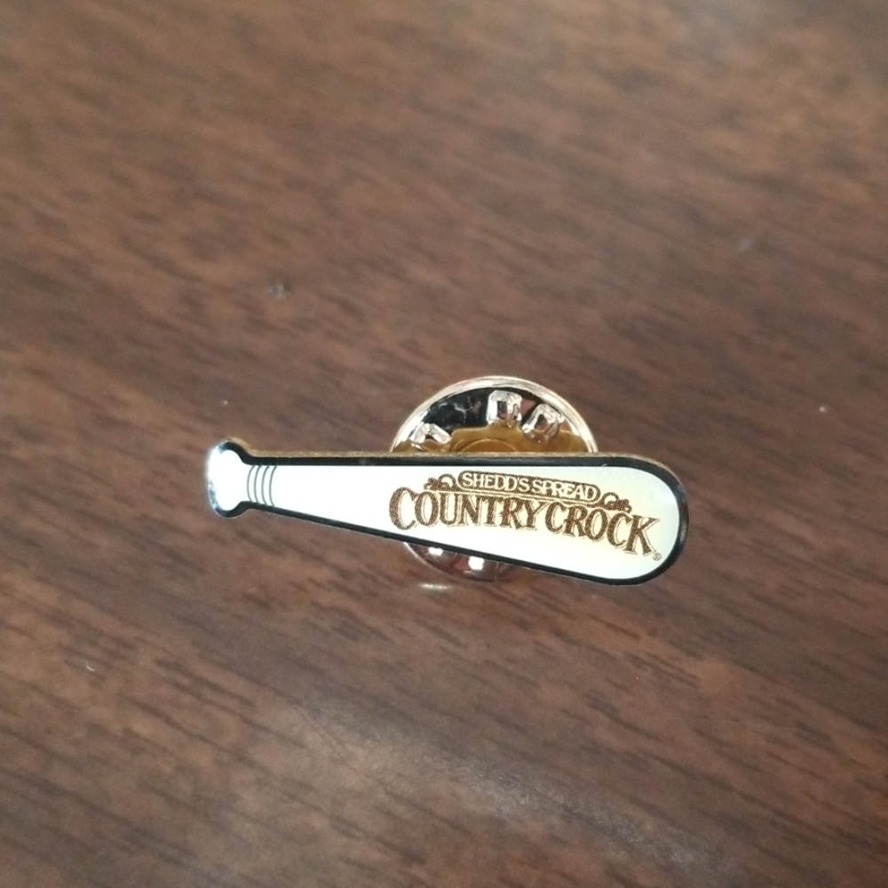 Country Crock baseball bat lapel pin